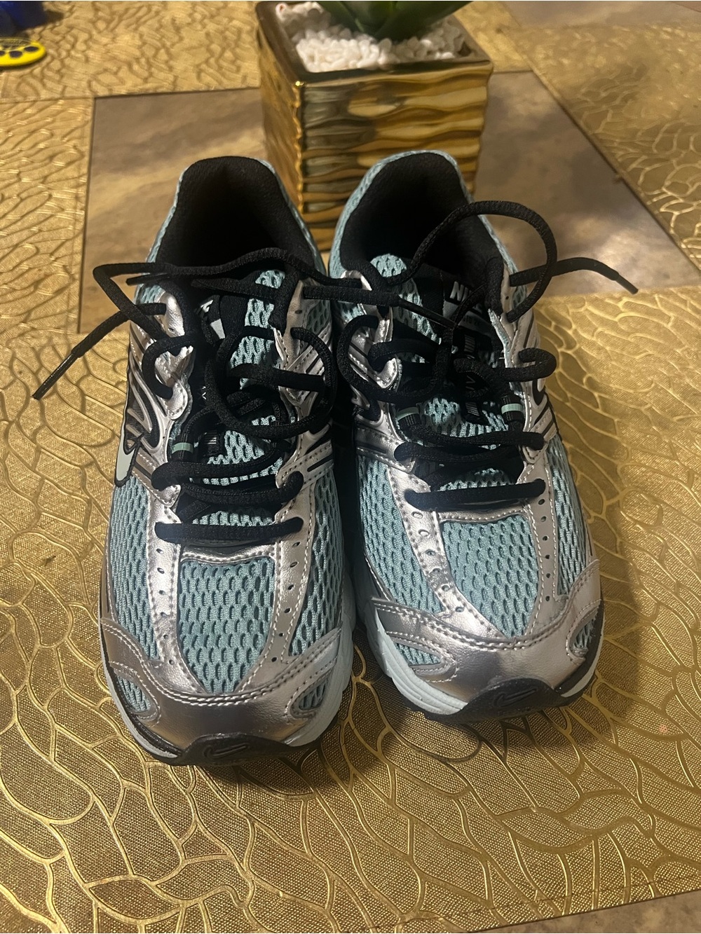 Light Blue and Silver Women's Athletic Sneakers - Unbranded